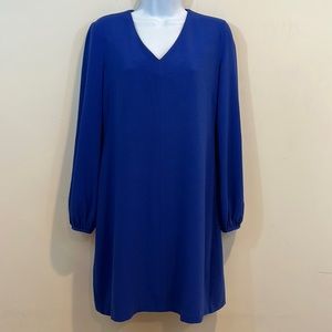 Just Taylor V-Neck Long Gathered Sleeve Dress  Size 4